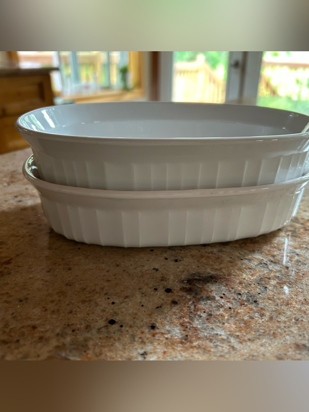 Corningware #F-15-B 475ml French White Oval Baking Dishes 7.25”x4.75”w 16 oz (2)